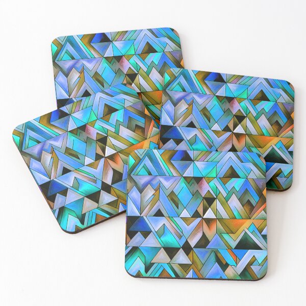 Artikelvorschau, Boho geometrische Formen in Blau, Grün und Erdtönen entworfen und verkauft von DEC02.