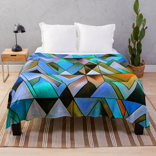 Item preview, Boho Geometric Shapes In Blue, Green And Earthtone  designed and sold by DEC02.