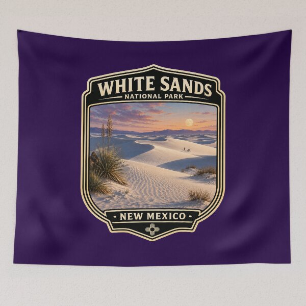 Item preview, White Sands National Park Retro Travel Badge designed and sold by Swanny's Custom T-shirt and Gift Designs.