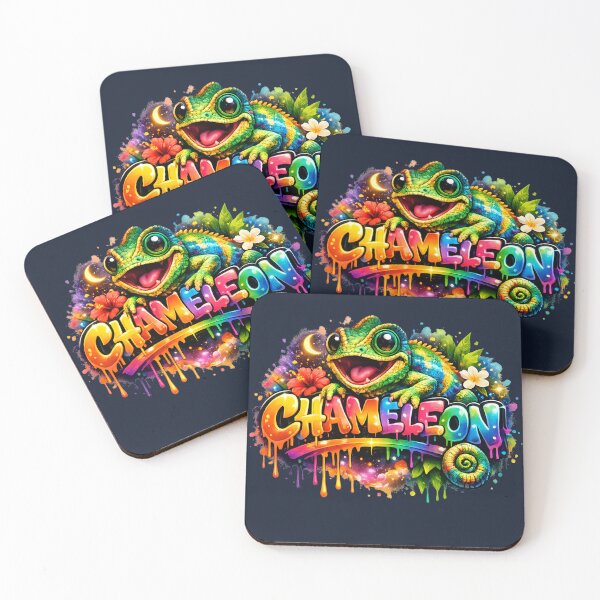 Item preview, Cute Rainbow Chameleon Cartoon Sticker | Colorful Tropical Reptile Art designed and sold by Minimal Aura.