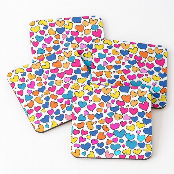 Item preview, Candy-Colored Cute Heart Designs Vibrant Pattern designed and sold by DEC02.
