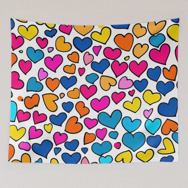Item preview, Candy-Colored Cute Heart Designs Vibrant Pattern designed and sold by DEC02.