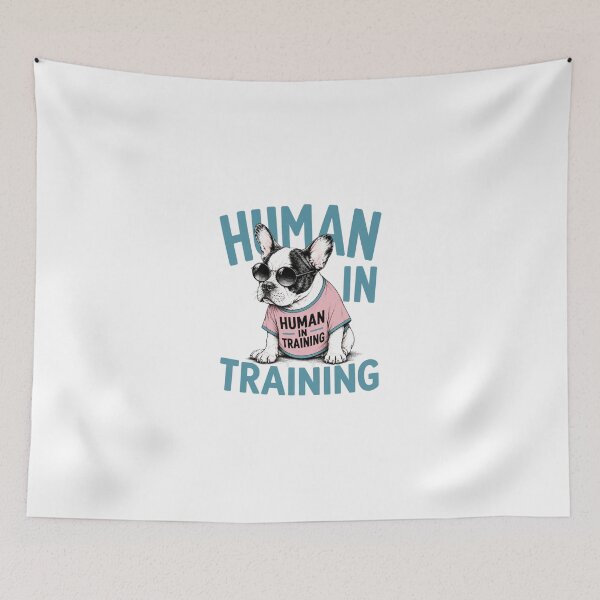 Item preview, Human In Training Funny French Bulldog Sunglasses Dog Lover Sarcastic Humor Art designed and sold by PrintAura15.