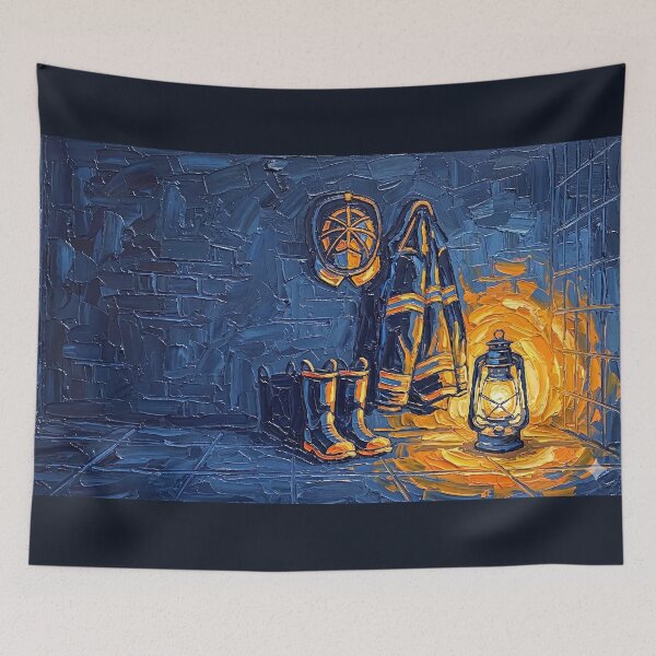 Item preview, Firefighter Gear Expressionist Lantern designed and sold by NovaShiftDesign.