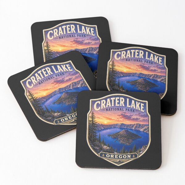 Item preview, Crater Lake National Park Retro Travel Badge designed and sold by Swanny's Custom T-shirt and Gift Designs.