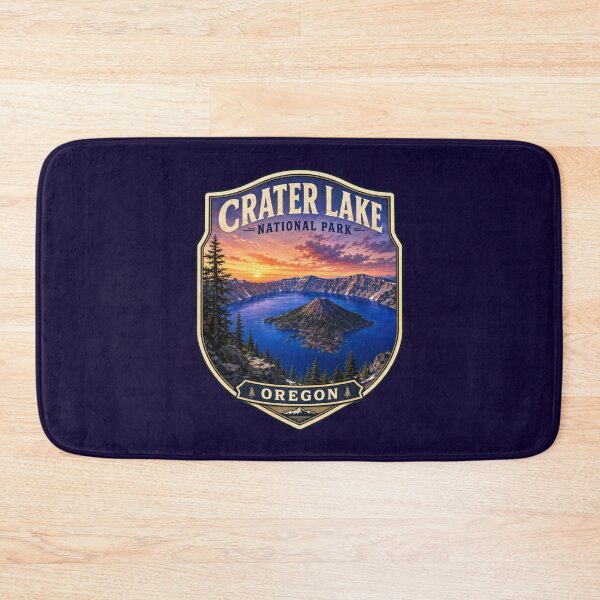 Item preview, Crater Lake National Park Retro Travel Badge designed and sold by Swanny's Custom T-shirt and Gift Designs.
