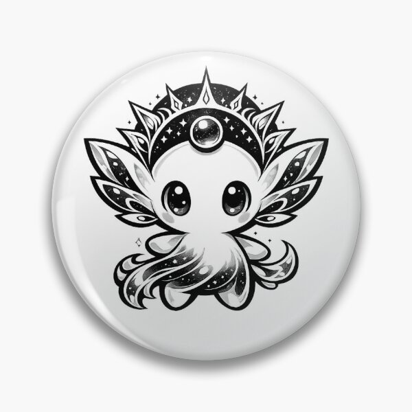Item preview, Monochrome Starlight Axolotl - Black and White Kawaii Cosmic Spirit designed and sold by greatlakesea.