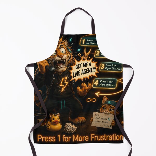 Item preview, Funny Phone Customer Service Tiger Humor Gift Relatable Animal Art Sticker NeoTigLuna designed and sold by NeoTigLuna.