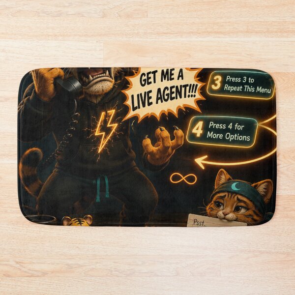 Item preview, Funny Phone Customer Service Tiger Humor Gift Relatable Animal Art Sticker NeoTigLuna designed and sold by NeoTigLuna.