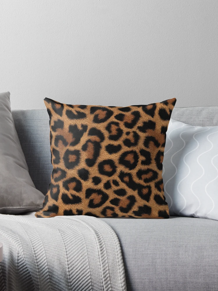 Exotic Realistic Leopard Fur Surface Pattern Pillow
