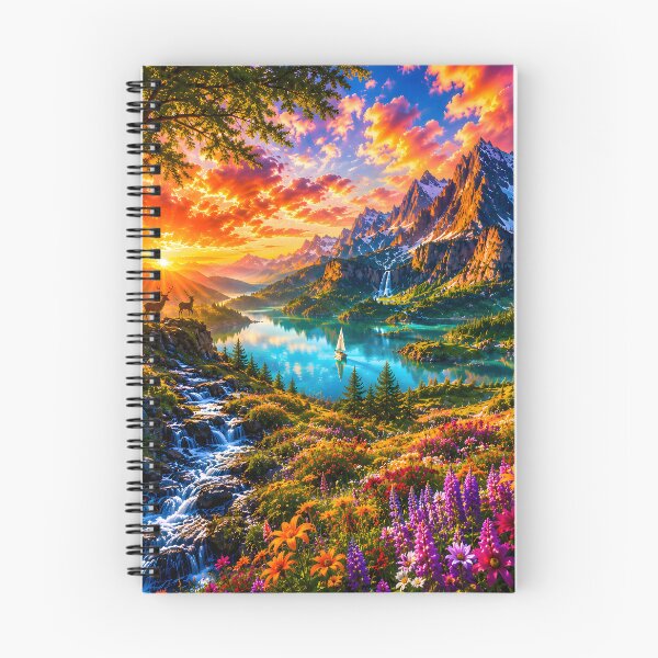 Item preview, Vibrant Alpine Dreamscape | Colorful Fantasy Nature Landscape Art designed and sold by RockyLambda.