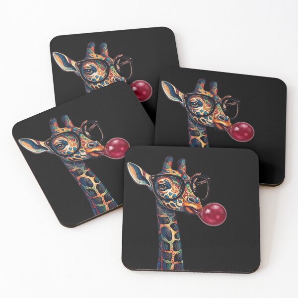 Item preview, Colorful Giraffe – Bubble Gum & Sunglasses Cartoon designed and sold by UUniqueIImprint.