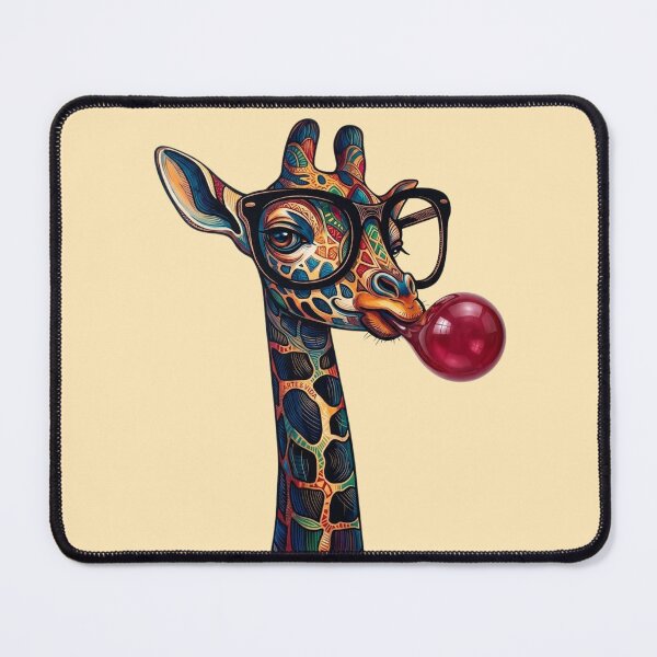 Item preview, Colorful Giraffe – Bubble Gum & Sunglasses Cartoon designed and sold by UUniqueIImprint.