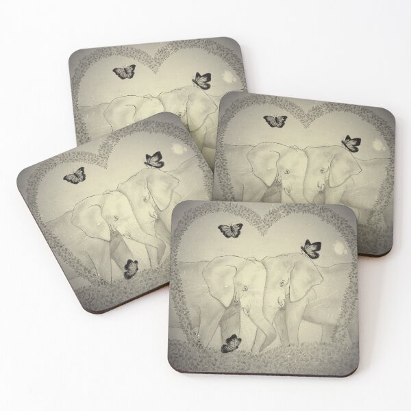 Item preview, Vintage Romantic Elephants With Butterflies  designed and sold by Shenice Art.