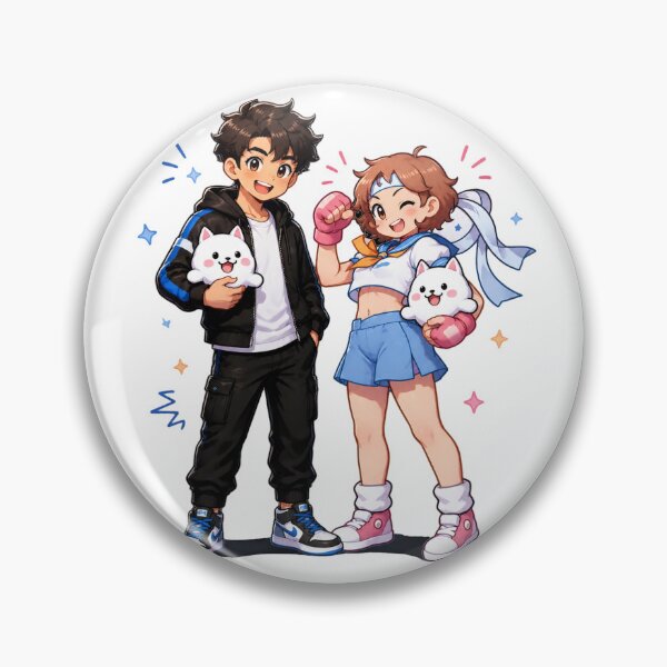 Item preview, Cute Anime Duo with Kawaii Cats designed and sold by Ajichofshop.