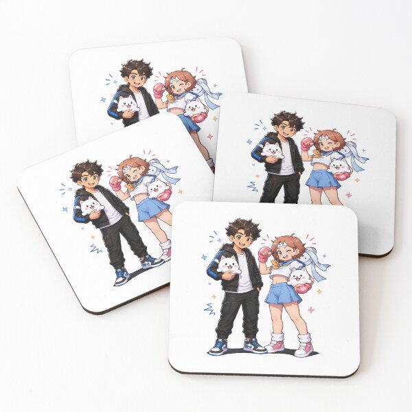 Item preview, Cute Anime Duo with Kawaii Cats designed and sold by Ajichofshop.