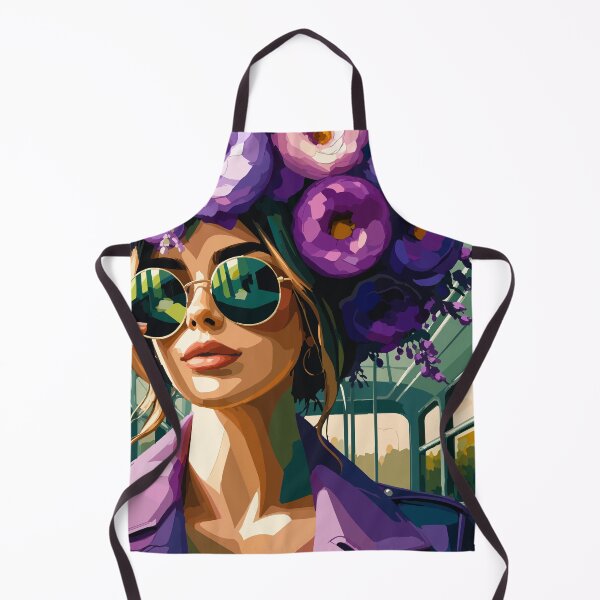 Item preview, Floral Sunglasses Muse – Purple Boho Fashion Portrait designed and sold by ArtByBoya.