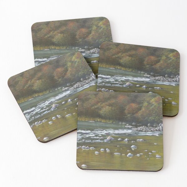 Item preview, Serene Autumn River Stream - Nature Landscape Fine Art designed and sold by HaedamArt.