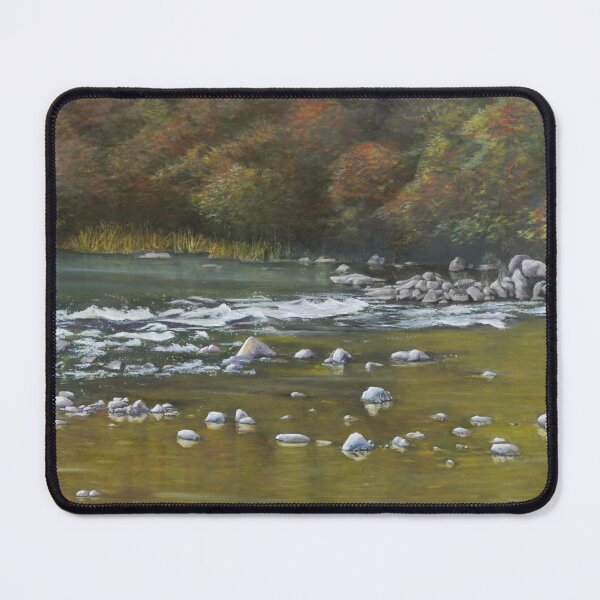 Item preview, Serene Autumn River Stream - Nature Landscape Fine Art designed and sold by HaedamArt.