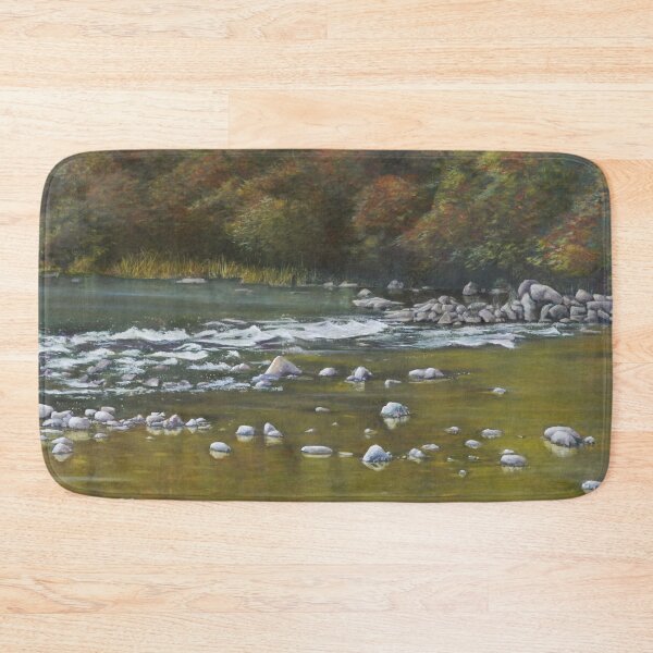 Item preview, Serene Autumn River Stream - Nature Landscape Fine Art designed and sold by HaedamArt.