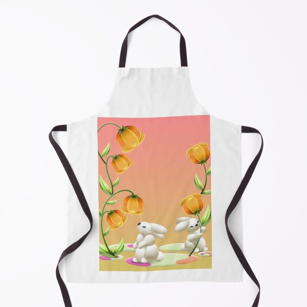 Item preview, Cute White Bunnies With Yellow Flowers Illustration designed and sold by Lexkon Liu's art.