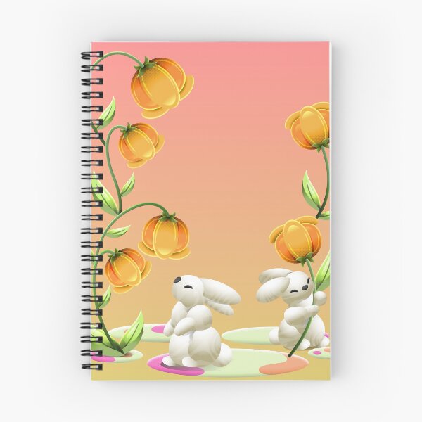Item preview, Cute White Bunnies With Yellow Flowers Illustration designed and sold by Lexkon Liu's art.