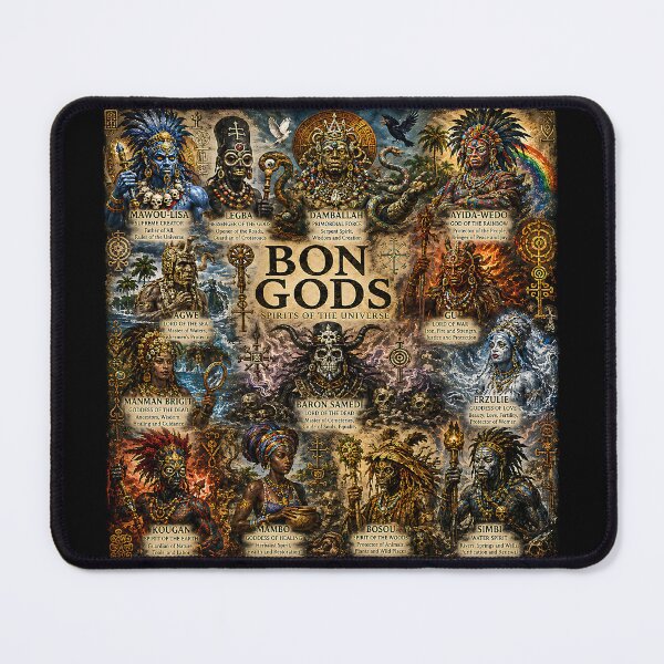 Item preview, Bon Gods Collage | Ancient Tibetan Bon Mythology Pantheon Art Featuring Shenlha Okar, Sipai Gyalmo & Tonpa Shenrab designed and sold by RockyLambda.