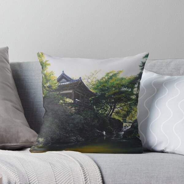 Item preview, Traditional Korean Pavilion by a Stream - Heritage Fine Art designed and sold by HaedamArt.