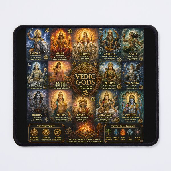 Item preview, Vedic Gods Collage | Ancient Vedic Mythology Pantheon Art Featuring Indra, Agni, Varuna & Soma designed and sold by RockyLambda.