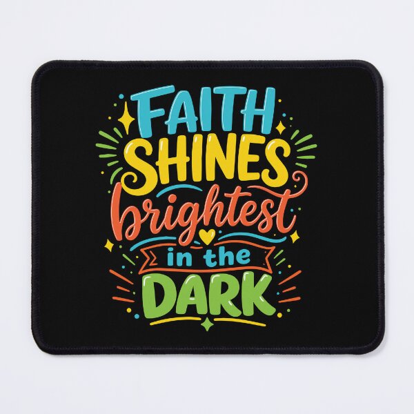 Item preview, Faith Shines Brightest in the Dark – Colorful Christian Faith Typography Design designed and sold by Verse & Vibes.
