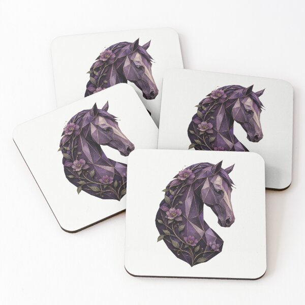 Item preview, Elegant Horse Lover Gift – Purple Floral Horse Design designed and sold by QuietlyBecoming.