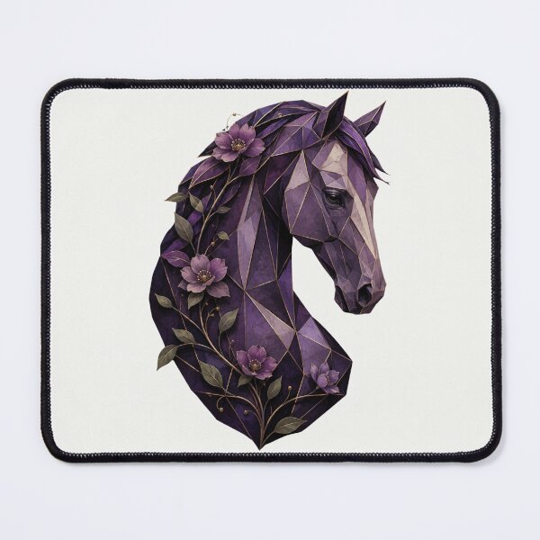 Item preview, Elegant Horse Lover Gift – Purple Floral Horse Design designed and sold by QuietlyBecoming.