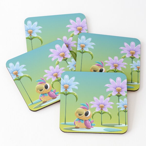 Item preview, Cute Cartoon Parrot In Purple Flowers Illustration designed and sold by Lexkon Liu's art.