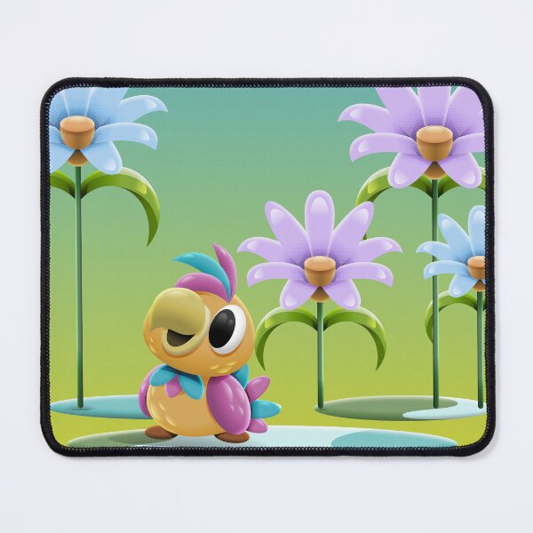 Item preview, Cute Cartoon Parrot In Purple Flowers Illustration designed and sold by Lexkon Liu's art.