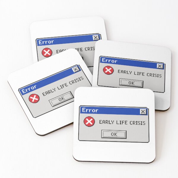 Item preview, Early Life Crisis Funny Retro 90s Computer Error Message designed and sold by LEOdesignerArt.
