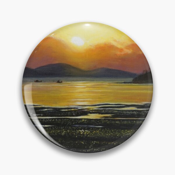 Item preview, Golden Sunset Over Coastal Mudflat - Radiant Ocean Fine Art designed and sold by HaedamArt.