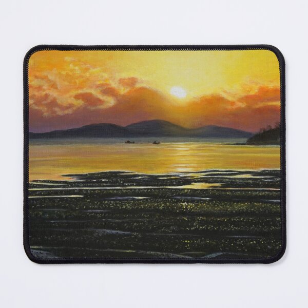 Item preview, Golden Sunset Over Coastal Mudflat - Radiant Ocean Fine Art designed and sold by HaedamArt.