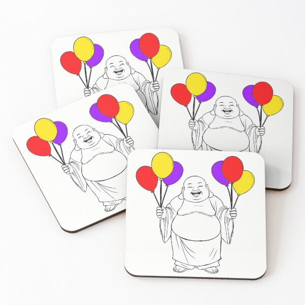 Item preview, Laughing Buddha with Balloons designed and sold by HeartyCurioCo.