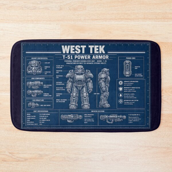 Item preview, Fallout T-51 Power Armor Blueprint | West Tek Military Schematic Design designed and sold by RockyLambda.