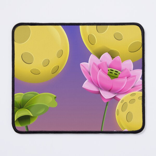 Item preview, Fantasy Lotus Flowers And Moons Cartoon Scene designed and sold by Lexkon Liu's art.