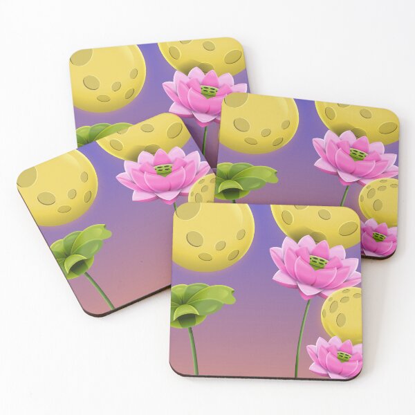 Item preview, Fantasy Lotus Flowers And Moons Cartoon Scene designed and sold by Lexkon Liu's art.