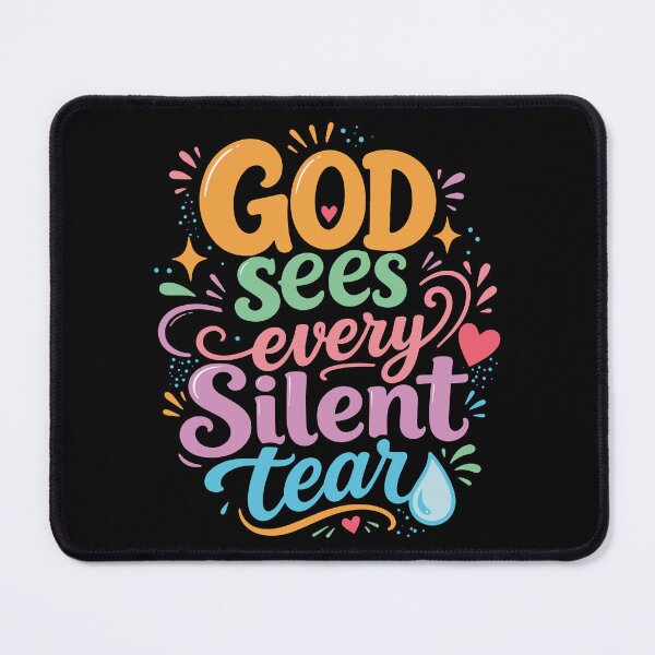 Item preview, God Sees Every Silent Tear – Inspirational Christian Faith Typography Design designed and sold by Verse & Vibes.