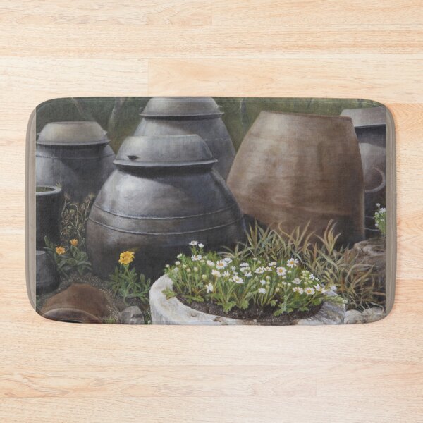 Item preview, Traditional Korean Pottery with Wildflowers - Rustic Fine Art designed and sold by HaedamArt.