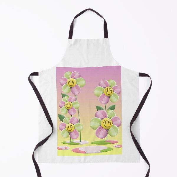 Item preview, Retro Cute Smiley Face Flowers Illustration designed and sold by Lexkon Liu's art.