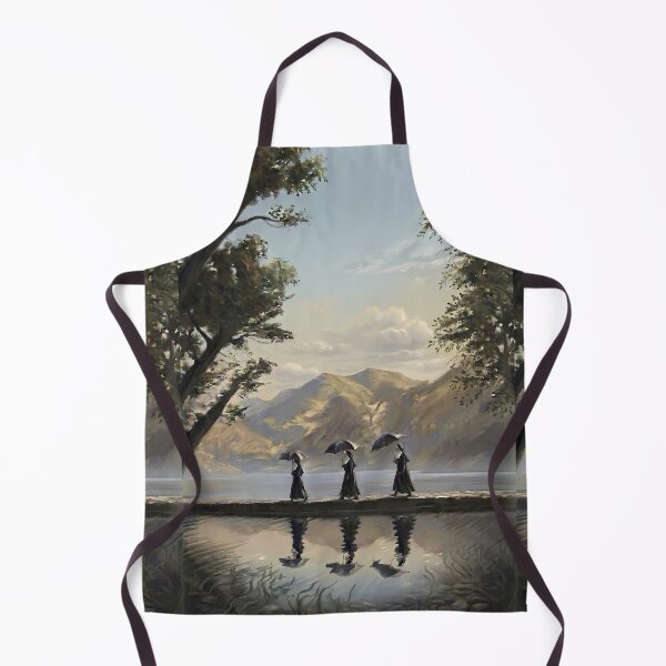 Item preview, Three Figures with Umbrellas by the Scenic Lake designed and sold by MByunArt.