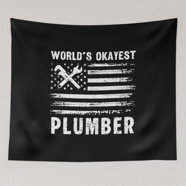 Item preview, Worlds Okayest Plumber Funny Tradesman Patriotic USA Flag designed and sold by Dmetalx Art Apparel.