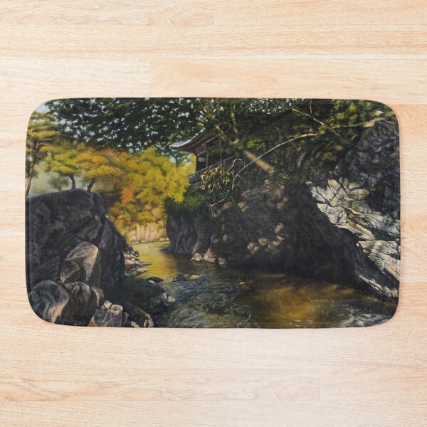 Item preview, Traditional Korean Pavilion in Rocky Valley - Nature Fine Art designed and sold by HaedamArt.
