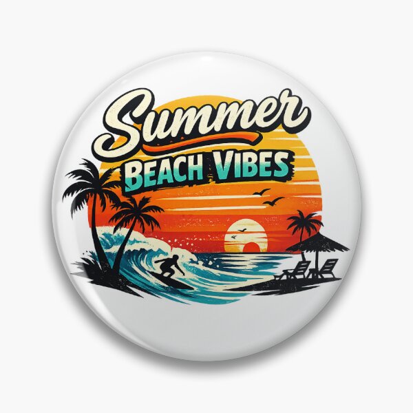 Item preview, Summer Beach Vibes Retro Sunset | Vintage Tropical Summer Vacation Sticker designed and sold by sosservice.