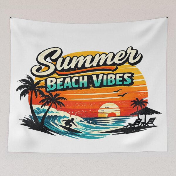 Item preview, Summer Beach Vibes Retro Sunset | Vintage Tropical Summer Vacation Sticker designed and sold by sosservice.