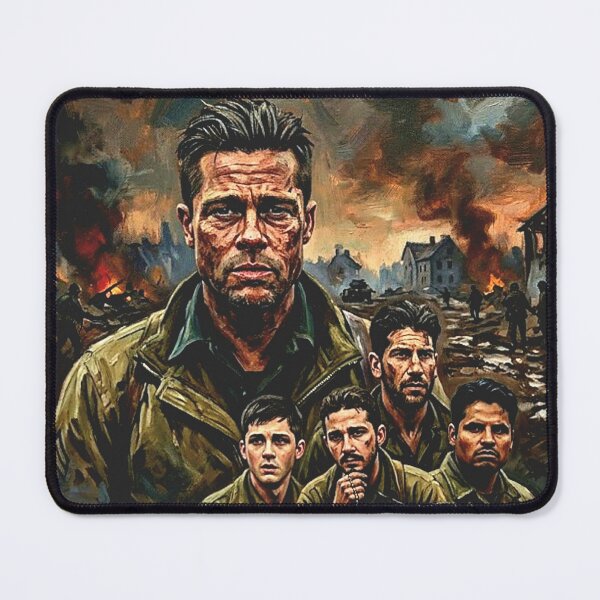 Item preview, Fury Retro WWII Military Action Drama Tribute Art Movie Poster designed and sold by Art's Diner.